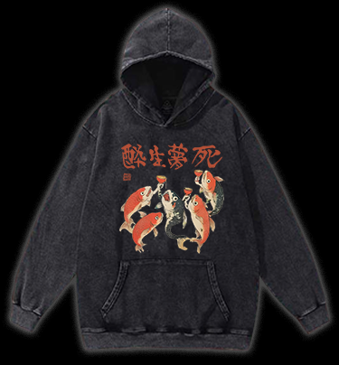 Fish's Carefree Vibe Vintage Washed 100% Cotton Hoodie