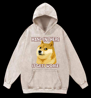 Dog's Gloomy Vib Vintage Washed 100% Cotton Hoodie