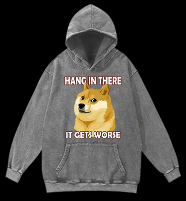 Dog's Gloomy Vib Vintage Washed 100% Cotton Hoodie