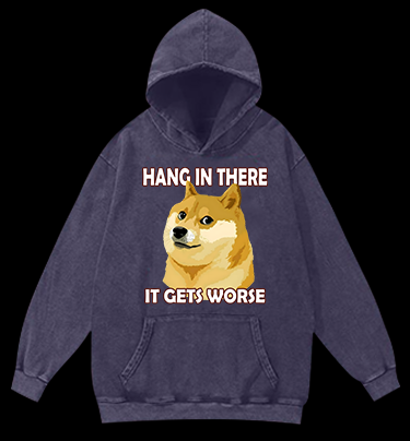 Dog's Gloomy Vib Vintage Washed 100% Cotton Hoodie