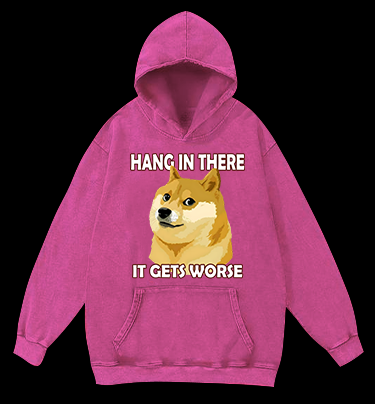 Dog's Gloomy Vib Vintage Washed 100% Cotton Hoodie