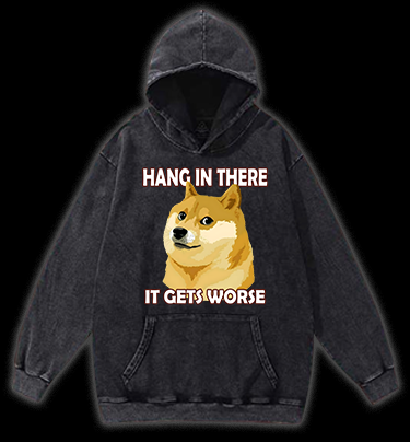 Dog's Gloomy Vib Vintage Washed 100% Cotton Hoodie