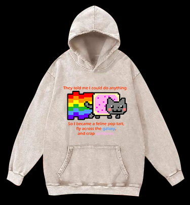 Cat's Crazy Style Vintage Washed 100% Cotton Hoodie