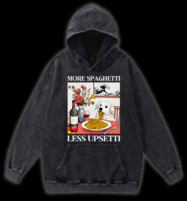 Dog's Pasta Joy Vintage Washed 100% Cotton Hoodie