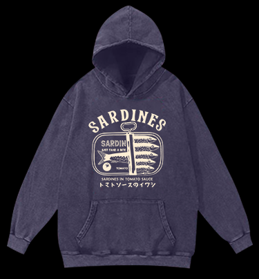 Sardine's Yummy Vibe Vintage Washed 100% Cotton Hoodie
