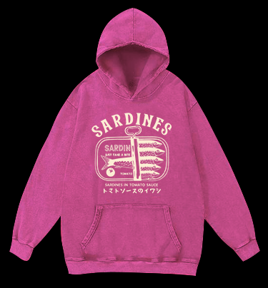 Sardine's Yummy Vibe Vintage Washed 100% Cotton Hoodie