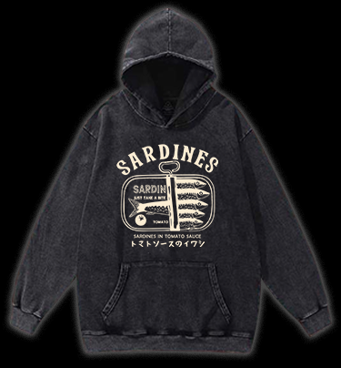 Sardine's Yummy Vibe Vintage Washed 100% Cotton Hoodie