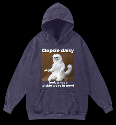 Funny White Monkey Pickle Vintage Washed 100% Cotton Hoodie