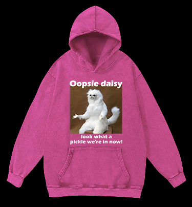 Funny White Monkey Pickle Vintage Washed 100% Cotton Hoodie