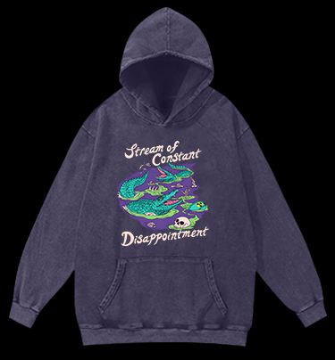 Croc's Disappoint Fun Vintage Washed 100% Cotton Hoodie