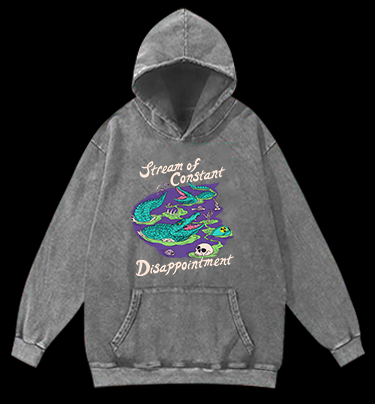 Croc's Disappoint Fun Vintage Washed 100% Cotton Hoodie