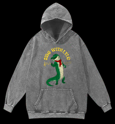 Singing Croc Fun Vintage Washed 100% Cotton Hoodie