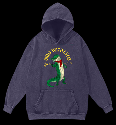 Singing Croc Fun Vintage Washed 100% Cotton Hoodie