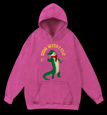 Singing Croc Fun Vintage Washed 100% Cotton Hoodie