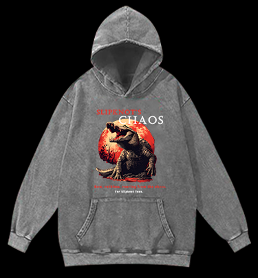 Chaos Croc Fun Vintage Washed 100% Cotton Hoodie