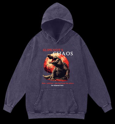 Chaos Croc Fun Vintage Washed 100% Cotton Hoodie