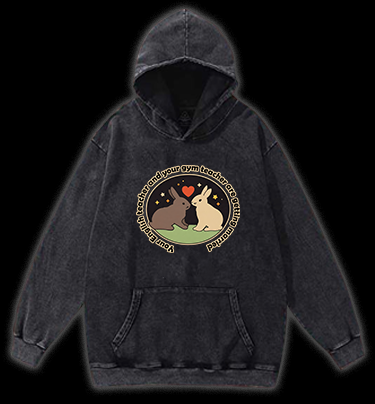 Rabbit's Teacher Wedding Vintage Washed 100% Cotton Hoodie