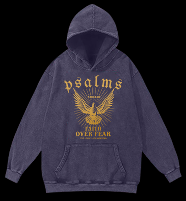 Bird's Psalm Style Vintage Washed 100% Cotton Hoodie