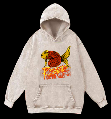 Fish's Funk Style Vintage Washed 100% Cotton Hoodie