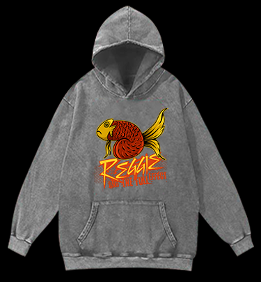 Fish's Funk Style Vintage Washed 100% Cotton Hoodie