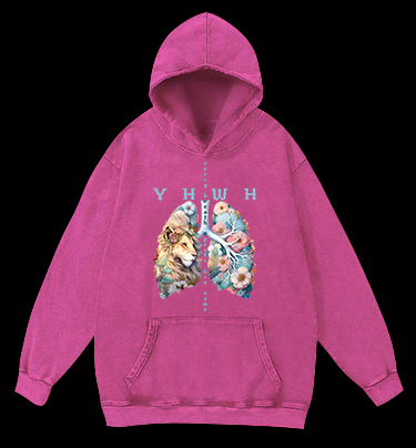 Lion's Faith Style Vintage Washed 100% Cotton Hoodie