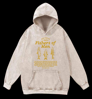 Fish's Bible Style Vintage Washed 100% Cotton Hoodie