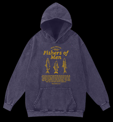 Fish's Bible Style Vintage Washed 100% Cotton Hoodie