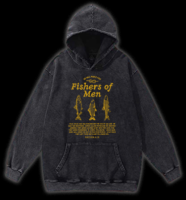 Fish's Bible Style Vintage Washed 100% Cotton Hoodie
