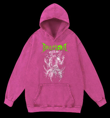 Droussor Cthulhu Death Metal Vintage Washed 100% Cotton Hoodie