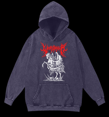Wormranger Grim Reaper Death Metal Vintage Washed 100% Cotton Hoodie