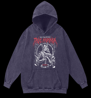 True Horror - Viking Warrior Vintage Washed 100% Cotton Hoodie