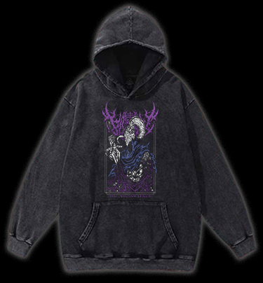 Abyss Walker Dark Fantasy Vintage Washed 100% Cotton Hoodie