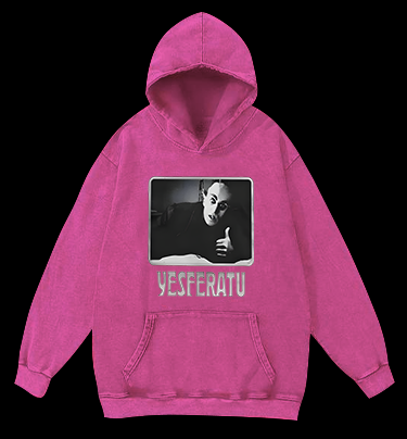 Yesferatu Classic Vampire Vintage Washed 100% Cotton Hoodie