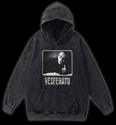 Yesferatu Classic Vampire Vintage Washed 100% Cotton Hoodie
