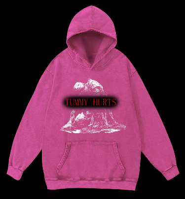 Tummy Hurts Vintage Washed 100% Cotton Hoodie