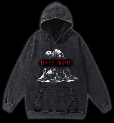 Tummy Hurts Vintage Washed 100% Cotton Hoodie