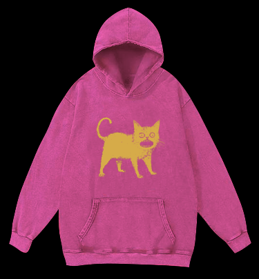 Surprised Cat Vintage Washed 100% Cotton Hoodie