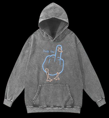 Duck You Vintage Washed 100% Cotton Hoodie