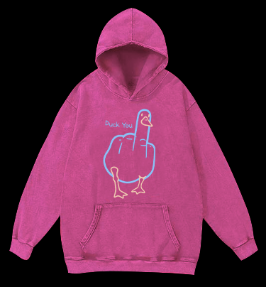 Duck You Vintage Washed 100% Cotton Hoodie