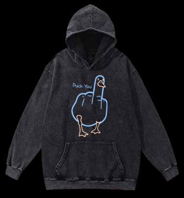 Duck You Vintage Washed 100% Cotton Hoodie
