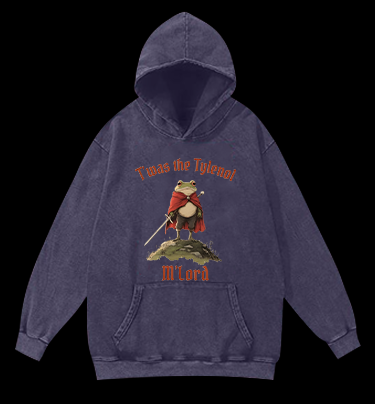 Toas M'Lord Frog KnightVintage Washed 100% Cotton Hoodie
