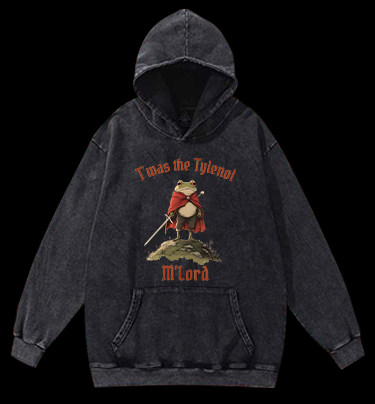Toas M'Lord Frog KnightVintage Washed 100% Cotton Hoodie