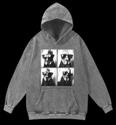 Gogglehead Chicken Vintage Washed 100% Cotton Hoodie