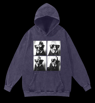 Gogglehead Chicken Vintage Washed 100% Cotton Hoodie