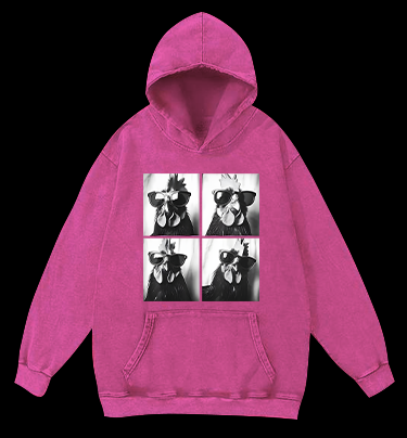 Gogglehead Chicken Vintage Washed 100% Cotton Hoodie