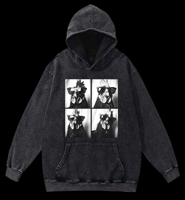 Gogglehead Chicken Vintage Washed 100% Cotton Hoodie