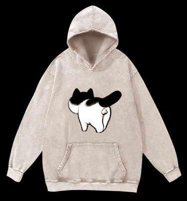 Cow Cat's Arse Vintage Washed 100% Cotton Hoodie