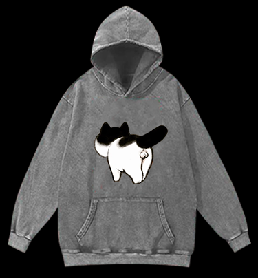 Cow Cat's Arse Vintage Washed 100% Cotton Hoodie