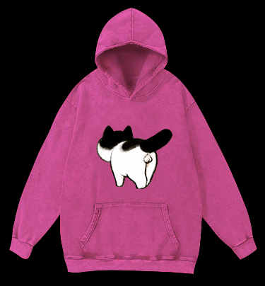 Cow Cat's Arse Vintage Washed 100% Cotton Hoodie