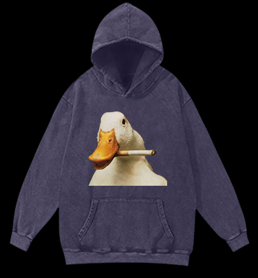 Smoking Duck Vintage Washed 100% Cotton Hoodie